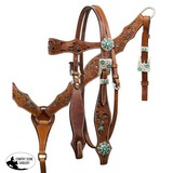 Showman ® Teal snake headstall and breast collar set with crystal rhinestones. - Country Scene Saddlery and Pet Supplies