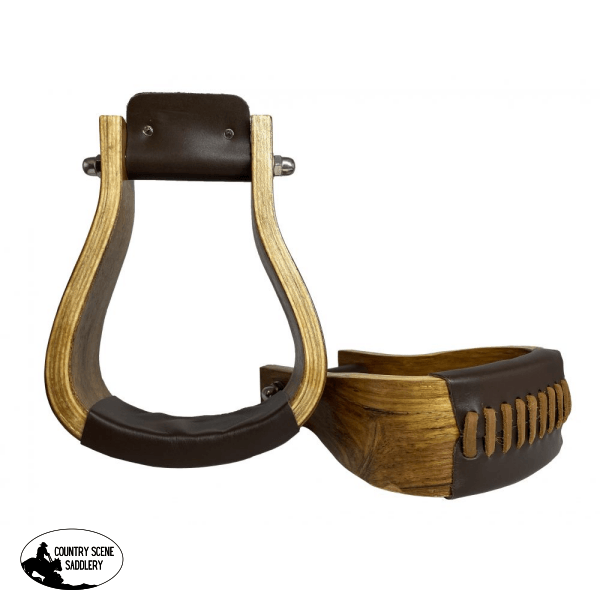 Showman ® These Polished Ashwood Wooden Stirrups