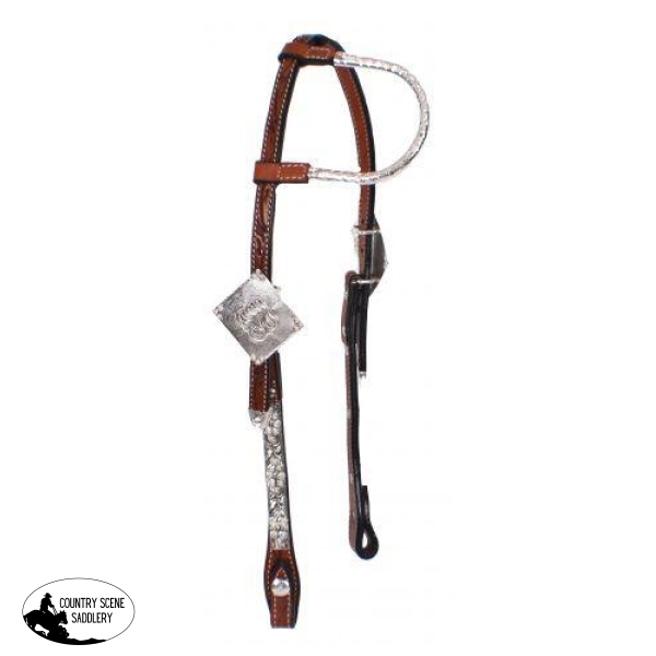 New! Showman ® Tooled Argentina Cow Leather Show Headstall.