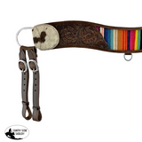 Showman ® Tooled Dark Leather Tripping Collar With Wool Serape Saddle Blanket Inlay Tripping
