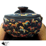 Showman ® Tribal Running Horse Print Insulated Nylon Saddle Pouch. - Country Scene Saddlery and Pet Supplies