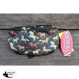Showman ® Tribal Running Horse Print Insulated Nylon Saddle Pouch. - Country Scene Saddlery and Pet Supplies