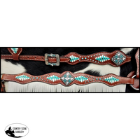 New! Showman ® Turquoise And White Leather Laced.