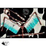 Showman ® Turquoise and White leather laced. - Country Scene Saddlery and Pet Supplies