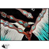 Showman ® Turquoise and White leather laced. - Country Scene Saddlery and Pet Supplies