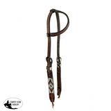 Showman ® Two Tone Argentina Cow Leather One Ear Headstall with Southwest Beaded Inlays - Country Scene Saddlery and Pet Supplies