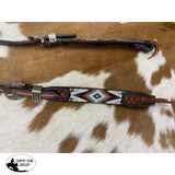 Showman ® Two Tone Argentina Cow Leather One Ear Headstall with Southwest Beaded Inlays - Country Scene Saddlery and Pet Supplies