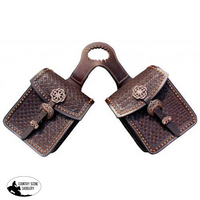 New! Showman ® Waffle Tooled Leather Horn Bag With Copper Accents.