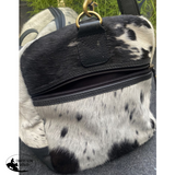 Showman ® White and Black hair on cowhide overnighter Duffle Bag. - Country Scene Saddlery and Pet Supplies