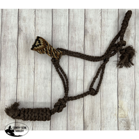 Showman ® Woven Brown Nylon Mule Tape Halter With Mohair Noseband Mulr Halters