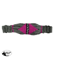 Showman ® Woven Pink And Gray Nylon Mule Tape Halter With Mohair Noseband Mulr Halters