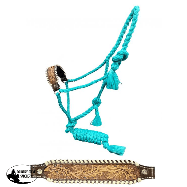 Showman® Woven Teal Nylon Mule Tape Halter With Mule Tape Halters