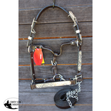*Showman ® Yearling/Small Horse Dark leather show halter with lead. - Country Scene Saddlery and Pet Supplies