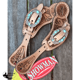 Showman ® Youth Floral Tooled Spur Straps. Show Saddles