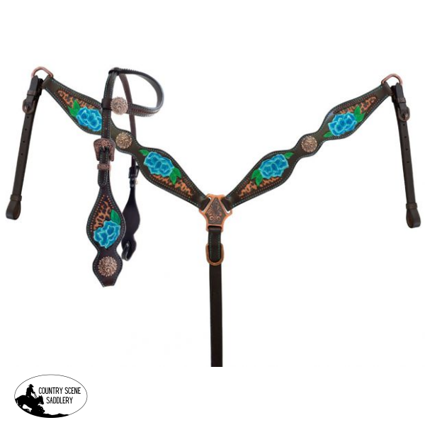 Showman ®Headstall Set Poppy Wither Straps