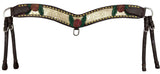 Showman ®® Hand Painted Rose tripping collar with gold snakeskin inlay - Country Scene Saddlery and Pet Supplies