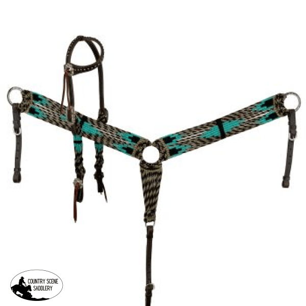 Showman Sangria Corded Mohair Browband Headstall And Breastcollar Set Tack Sets