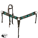 Showman Sangria Corded Mohair Browband Headstall and Breastcollar Set - Country Scene Saddlery and Pet Supplies