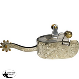 Showman™ Stainless Steel Show Spur With Engraved Silver Overlay. - Country Scene Saddlery and Pet Supplies