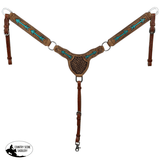 New! Showman Teal Arrows Browband Headstall and Breastcollar Set - Country Scene Saddlery and Pet Supplies