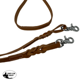 Showman Twist Braid Argentina Cow Leather Contest Reins Reins