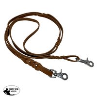 Showman Twist Braid Argentina Cow Leather Contest Reins Reins