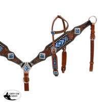 New! Showman® Headstall And Breast Collar With Beaded Inlay.