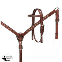 New! Showman® Mini Size Medium Leather Headstall And Breast Collar Set With Crystal Rhinestone