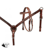 ~ New! Showman® Mini Size Medium Leather Headstall And Breast Collar Set With Silver Studs.