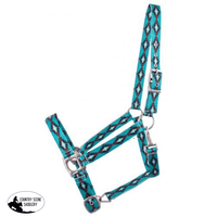 New! Showman® Premium Nylon Horse Sized Halter With Turquoise And Brown Navajo Design. Wear »
