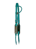 Showman® Turquoise nylon headstall and breastcollar set with bronze crocodile print overlay and rhinestone accents. - Country Scene Saddlery and Pet Supplies