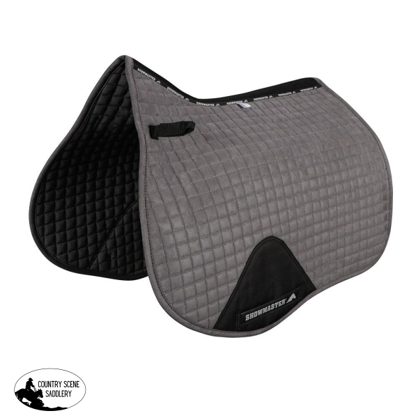 New! Showmaster Quilted Kwik-Dry Gp Saddle Pad Grey Pad