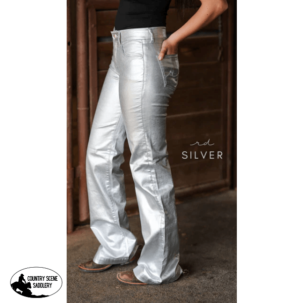 Silver Metallic Signature Trouser Denim