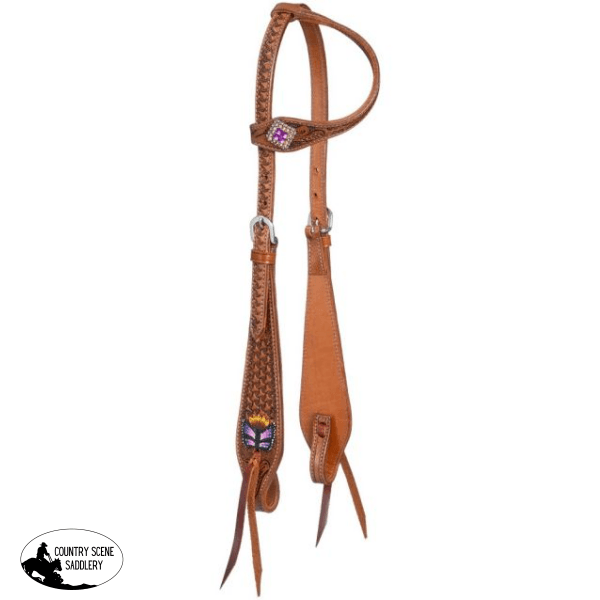 Silver Royal Butterfly Ear Headstall Youth Barrel Saddles