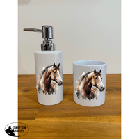 Soap Dispenser & Toothbrush Holder -Horse Bathroom