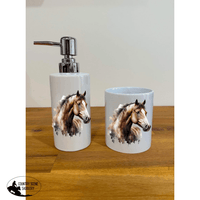 Soap Dispenser & Toothbrush Holder - Horse Bathroom