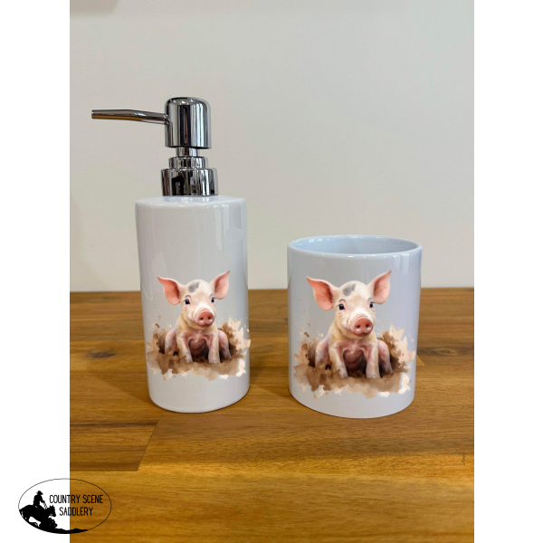 Soap Dispenser & Toothbrush Holder - Muddy Pig Bathroom