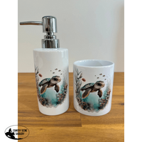 Soap Dispenser & Toothbrush Holder - Turtle Bathroom