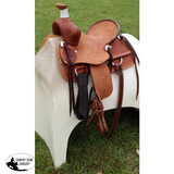 SRS Youth 12" Cowboy/ Cowgirl Saddle- Barbed Wire Border Tooling - Country Scene Saddlery and Pet Supplies