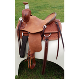 SRS Youth 12" Cowboy/ Cowgirl Saddle- Barbed Wire Border Tooling - Country Scene Saddlery and Pet Supplies