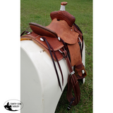SRS Youth 12" Cowboy/ Cowgirl Saddle- Barbed Wire Border Tooling - Country Scene Saddlery and Pet Supplies