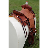 SRS Youth 12" Cowboy/ Cowgirl Saddle- Barbed Wire Border Tooling - Country Scene Saddlery and Pet Supplies