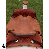 SRS Youth 12" Cowboy/ Cowgirl Saddle- Barbed Wire Border Tooling - Country Scene Saddlery and Pet Supplies