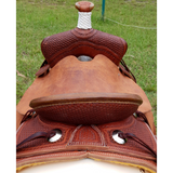 SRS Youth 12" Cowboy/ Cowgirl Saddle- Rope Border Tooling - Country Scene Saddlery and Pet Supplies