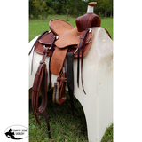 SRS Youth 12" Cowboy/ Cowgirl Saddle- Rope Border Tooling - Country Scene Saddlery and Pet Supplies