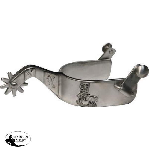 New! Stainless Steel Spur With Calf Roper Detail.