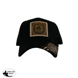 Stamped Cowboy Rodeo Patch Ballcap Black Hats
