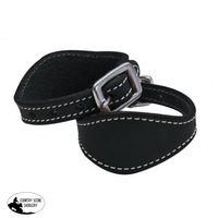 Stitched Leather Stirrup Hobbles. Black