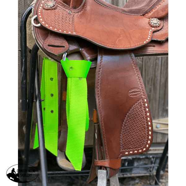 T5186 - Aust Heavy Duty Webbing Latigo Sets- Lime