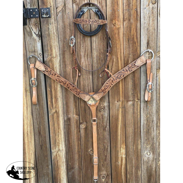 New! T5250 - Floral Bridle & Breastplate Set Posted.* Cob Western Bridles